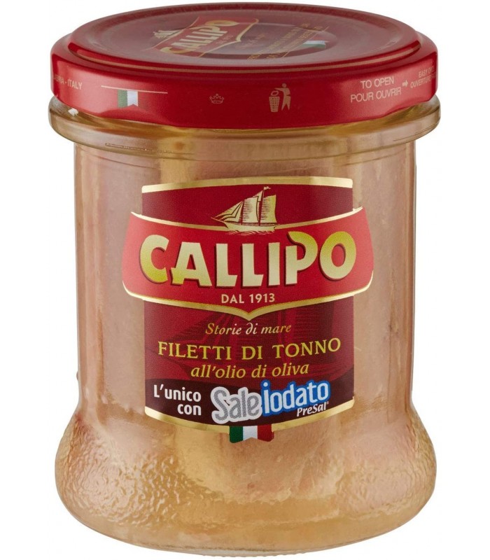 CALLIPO FILETTI DI TONNO ALL'OLIO DI OLIVA VASETTO DA 300 GR CONFEZ...